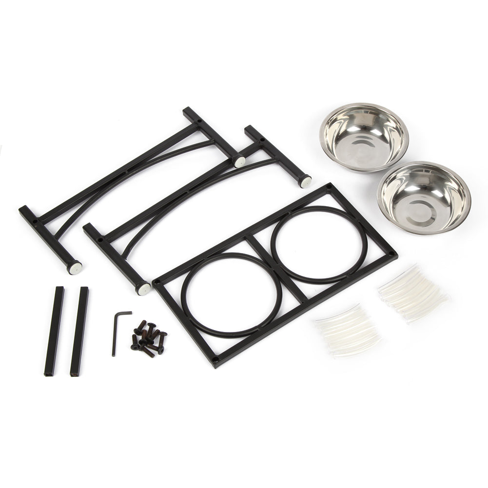 Double Elevated Pet Stainless Steel Food Stand Tray