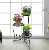 Wrought Iron Metal Plant Stand Holds 3 Flower Pots